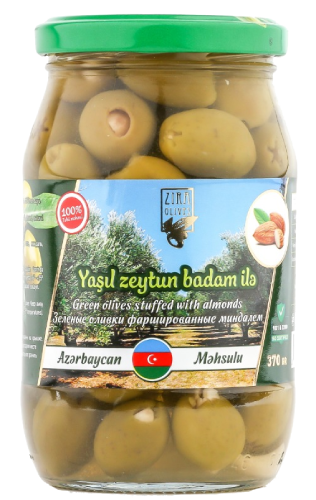 Yaşıl Zeytun badamlı 370 qr